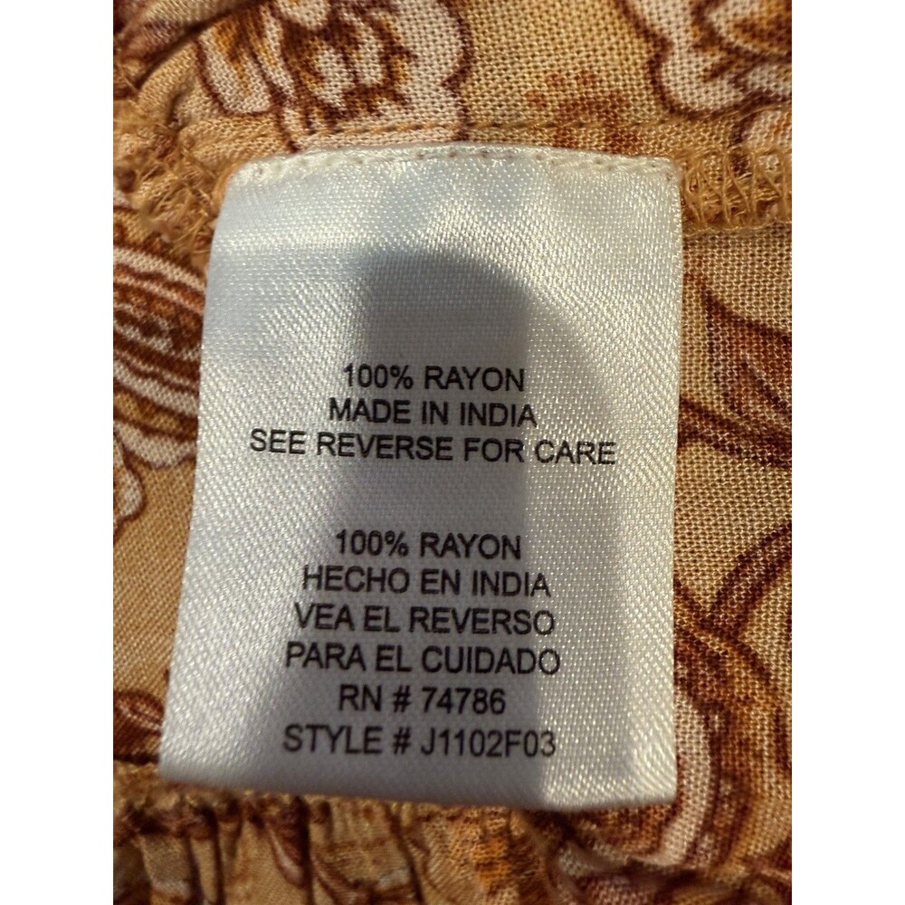 Patrons of Peace Women's Border Print Toluca Dress Orange Boho Small - Picture 8 of 9